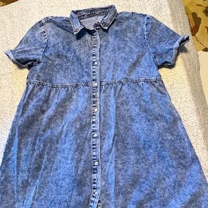 2X Denim collared front button Dress